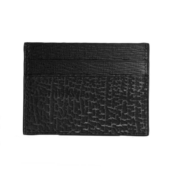 Exotic Shark Leather Card Case – Minimalist Old Black Style - Picture 3 of 4